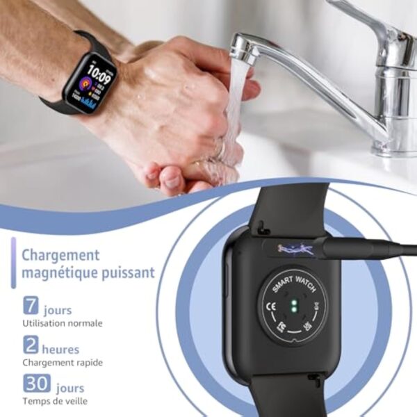 ASWEE Montre Connectée Femme Homme, 1,96" Full Touch Smartwatch avec Répondre/Numéroter, 147+ Modes Sportifs, Compteur de Calories, Montre Connectee avec Fréquence Cardiaque pour Android iOS – Image 7