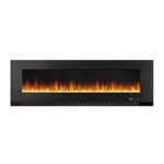 Amazon Basics Cheminée électrique murale chauffante à LED, courbe 3D, multicolore - 60" (152 cm) - avec télécommande, 1300 W, Noir