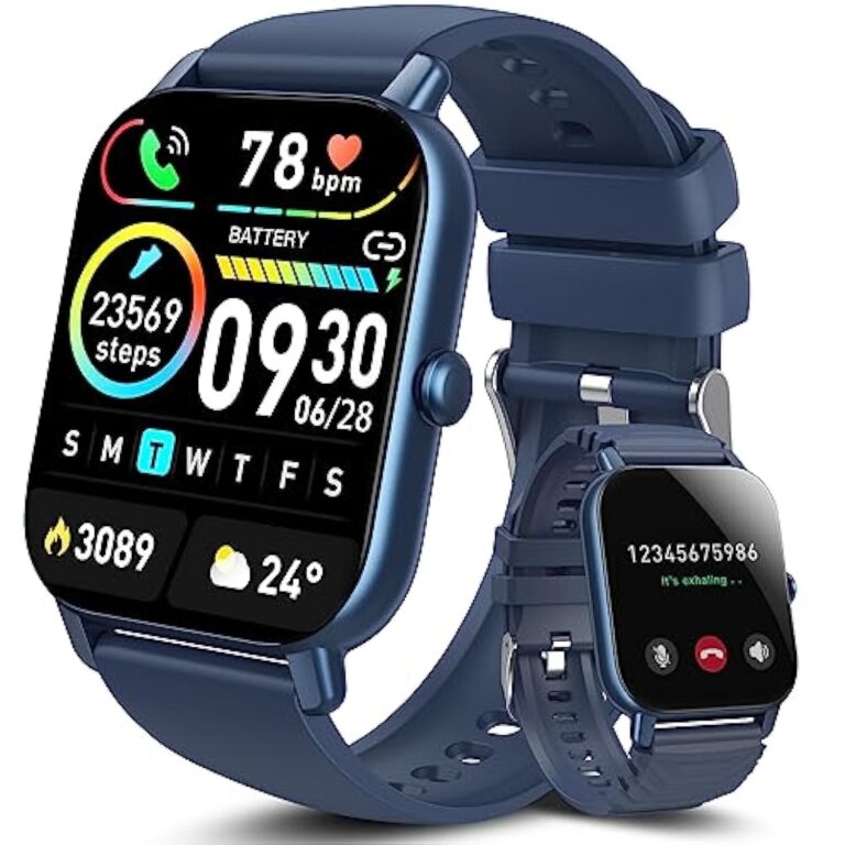 Aptkdoe Montre Connectée intelligente Femmes Homme avec Numérotation Fonction D'appel, 1.85" Smartwatch Sport avec 112Modes Sportifs/Podomètre/Sommeil, Etanche IP68 pour iOS Android Bleu
