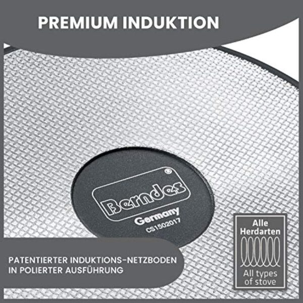 Berndes Alu Induction Wok avec couvercle 36 cm, 6,4 litres, aluminium forgé – Image 3