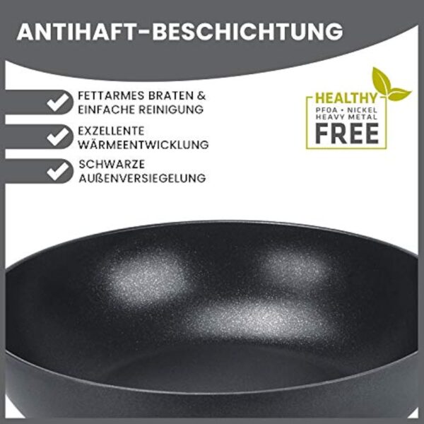 Berndes Alu Induction Wok avec couvercle 36 cm, 6,4 litres, aluminium forgé – Image 4
