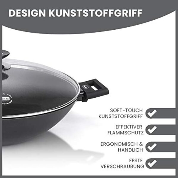 Berndes Alu Induction Wok avec couvercle 36 cm, 6,4 litres, aluminium forgé – Image 5