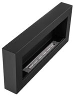 Bio cheminée noir Nice-House Box 90x40cm. Cheminée bio éthanol murale 900x400mm noire. Une biocheminée en forme de boîte à accrocher au mur. Cheminée au bioéthanol sans verre.