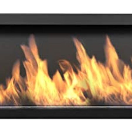 Bio cheminée noir S-Line 3D 120x40cm. Cheminée bio éthanol murale 1200x400mm noire mat. Une biocheminée à monter dans une ouverture murale. Cheminée au bioéthanol sans verre.