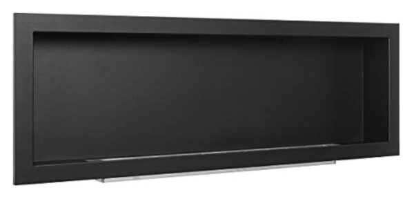 Bio cheminée noir S-Line 3D 120x40cm. Cheminée bio éthanol murale 1200x400mm noire mat. Une biocheminée à monter dans une ouverture murale. Cheminée au bioéthanol sans verre. – Image 3