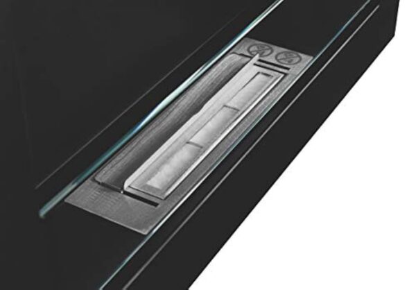 Bio cheminée noir mat SLIM 65x40cm. Cheminée au bioéthanol à suspendre directement au mur ou à monter dans une ouverture murale. Biocheminée avec verre. Cheminée bio éthanol suspendue – Image 4