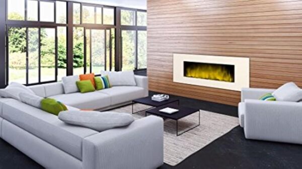 Chemin’Arte - Cheminée Électrique Murale White Loft XXL 120 cm - Blanche - Conçue en France - Garantie 2 Ans – Image 5