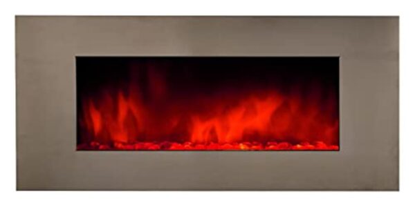 Chemin’Arte - Cheminée Électrique Murale Pure INOX XXL - Conçue en France - 120 x 13 x 52 cm - Garantie 2 Ans – Image 5