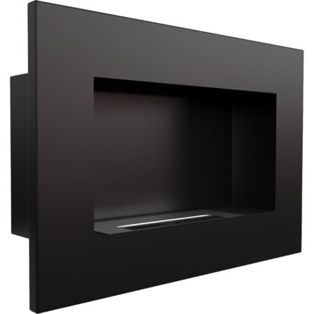 Cheminée Bio KRATKI Delta | 400x600mm | Conteneur de 0,2 L | Noir | sans vitrage | Cheminée Murale à l'éthanol | Idéal pour la Maison, Le Salon ou la Chambre | Testé par Le TÜV - Rhénanie