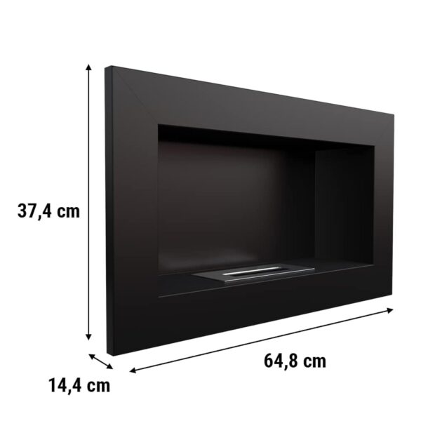 Cheminée Bio KRATKI cheminée Murale décorative Golf Noir 374mm x 648mm TÜV - Homologuée Rhénanie – Image 4