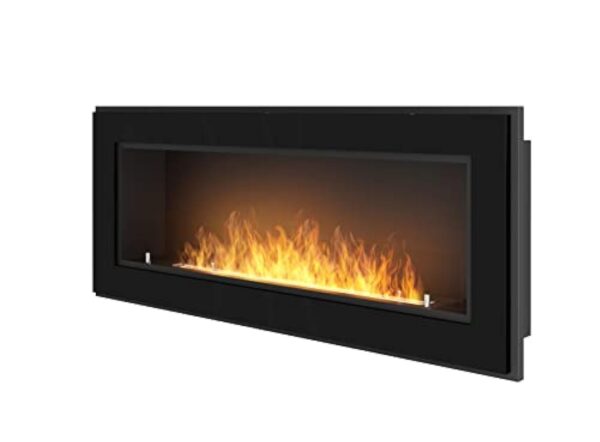 Cheminée au bioéthanol, rame120 avec verre de protection 1200 mm x 490 mm, noir semi-mat. – Image 2