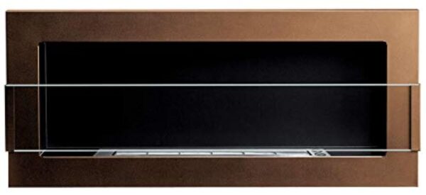 Cheminée au bioéthanol bio 900 x 400 mm Cheminée murale en gel marron foncé/bronze mat + vitre en verre + support (certifié TÜV - Rheinland) – Image 5
