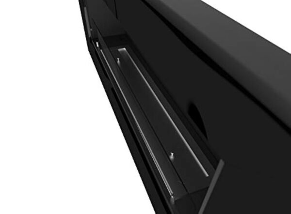 Cheminée murale d'angle encastrée au bioéthanol avec verre de protection inclus Cadre en acier inoxydable noir semi-mat (120 cm à droite) – Image 5