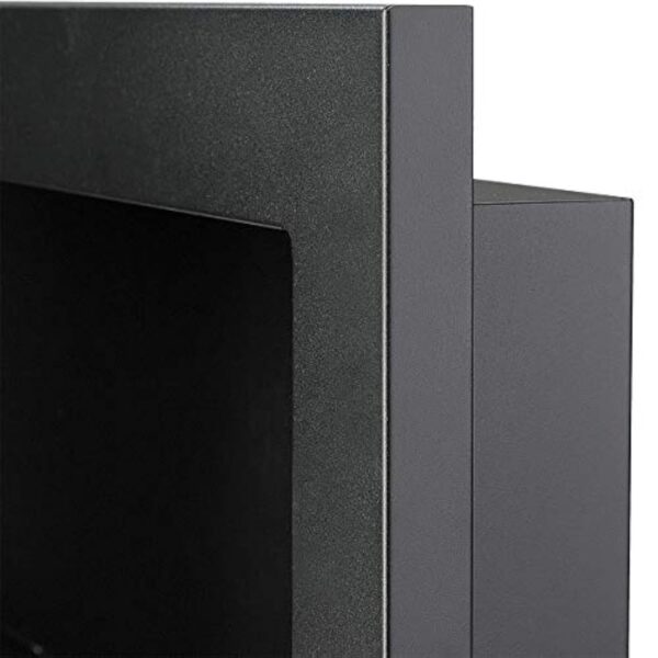 Cheminée murale au bio-éthanol - Noir mat - 900 x 400 mm - Avec vitre en verre et support inclus – Image 6