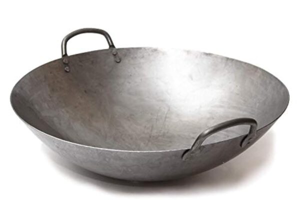 Craft Wok Grand wok lourd de 16 pouces de style canton en acier au carbone martelé à la main (diamètre 40cm, fond rond)/731W87 – Image 2