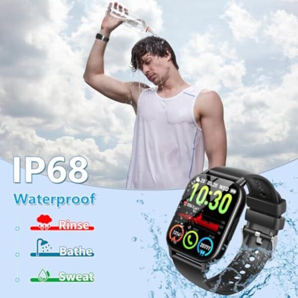 Csasan Montre Connectée Homme Femme avec Appel Bluetooth, 1.85" Smartwatch avec 112 Modes de Sport/Podometre/Cardiofrequencemetre, Montre Intelligente avec Etanche IP68 pour Android iOS – Image 6