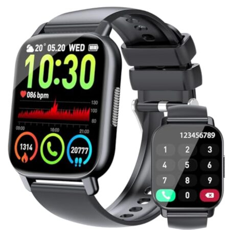 Csasan Montre Intelligente Connectée Homme Femme avec Appel Bluetooth, 1.85" HD Smartwatch avec 112 Modes Sportifs/Fréquence Cardiaque/Podometre/Moniteur Sommeil, Etanche IP68 pour Android iOS