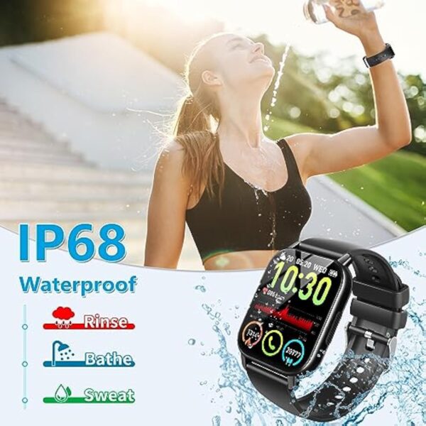 Csasan Montre Intelligente Connectée Homme Femme avec Appel Bluetooth, 1.85" HD Smartwatch avec 112 Modes Sportifs/Fréquence Cardiaque/Podometre/Moniteur Sommeil, Etanche IP68 pour Android iOS – Image 8