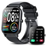 DUSONLAP Montre Connectée Femme Homme avec Appel Bluetooth, 1.85" Smartwatch avec 112 Modes Sportifs Podometre/Sommeil/Cardiofrequencemetre, Montre Sport Etanche IP68, Smart Watch pour Android iOS