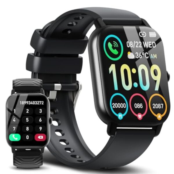 Ddidbi Montre Connectée Femme Homme avec Appel Bluetooth, 1.85" HD Smartwatch Motre Sport avec Podometre/Cardiofrequencemetre/Sommeil, 112 Modes Sportifs, Etanche IP68 Smart Watch pour Android iOS