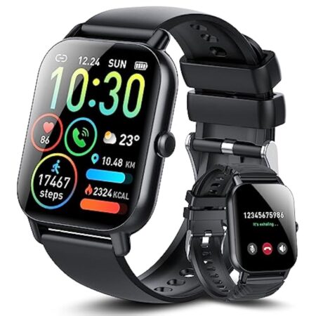 Ddidbi Montre Connectée Femme Homme avec Appel Bluetooth, 1.85" HD Smartwatch avec Podometre/Cardiofrequencemetre/Sommeil, 112 Modes Sportifs, Etanche IP68 Smart Watch pour Android iOS