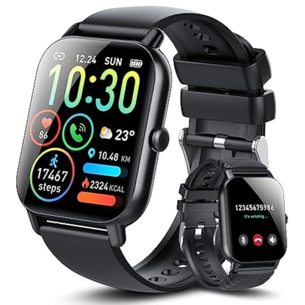 Ddidbi Montre Connectée Femme Homme avec Appel Bluetooth, 1.85" HD Smartwatch avec Podometre/Cardiofrequencemetre/Sommeil, 112 Modes Sportifs, Etanche IP68 Smart Watch pour Android iOS – Image 2