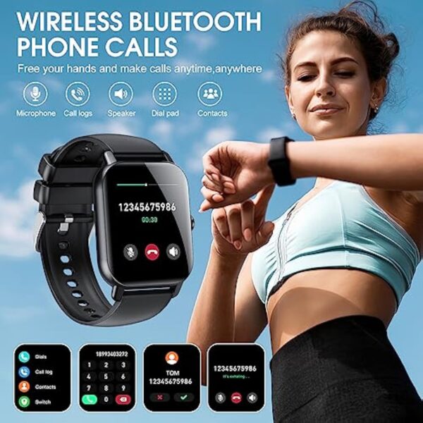 Ddidbi Montre Connectée Femme Homme avec Appel Bluetooth, 1.85" HD Smartwatch avec Podometre/Cardiofrequencemetre/Sommeil, 112 Modes Sportifs, Etanche IP68 Smart Watch pour Android iOS – Image 3