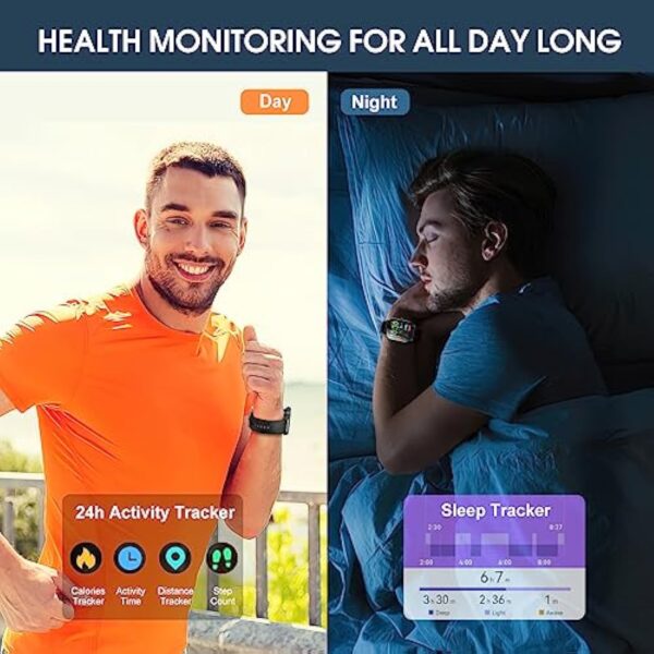 Ddidbi Montre Connectée Femme Homme avec Appel Bluetooth, 1.85" HD Smartwatch avec Podometre/Cardiofrequencemetre/Sommeil, 112 Modes Sportifs, Etanche IP68 Smart Watch pour Android iOS – Image 4