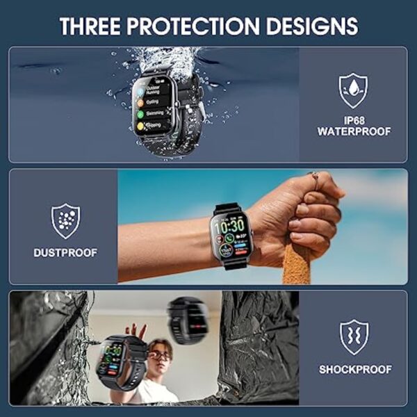 Ddidbi Montre Connectée Femme Homme avec Appel Bluetooth, 1.85" HD Smartwatch avec Podometre/Cardiofrequencemetre/Sommeil, 112 Modes Sportifs, Etanche IP68 Smart Watch pour Android iOS – Image 6