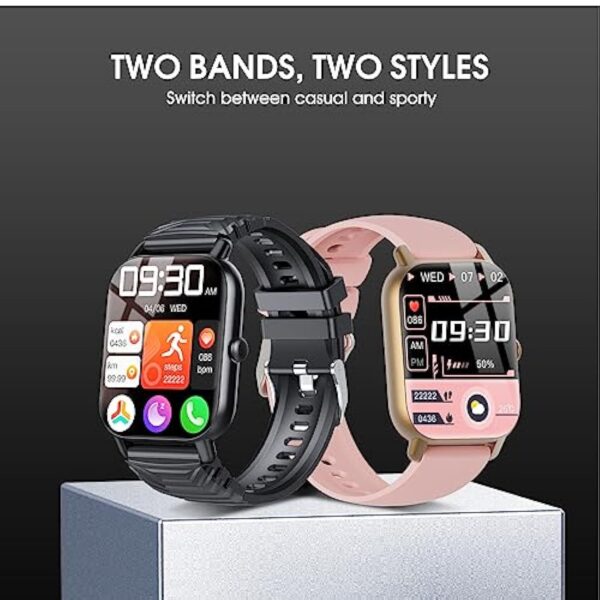 Ddidbi Montre Connectée Femme Homme avec Appel Bluetooth, 1.85" HD Smartwatch, Podometre/Cardiofrequencemetre/Sommeil, 112 Modes Sportifs, Etanche IP68 Smart Watch pour Android iOS(Noir) – Image 8