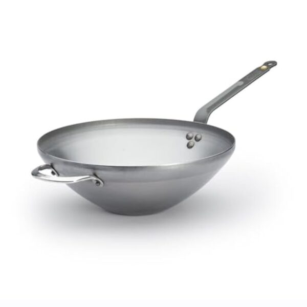 De Buyer - Wok à queue MINERAL B en acier, anse face à queue - Diamètre 32 cm, base 8 cm - 5618.32 – Image 2