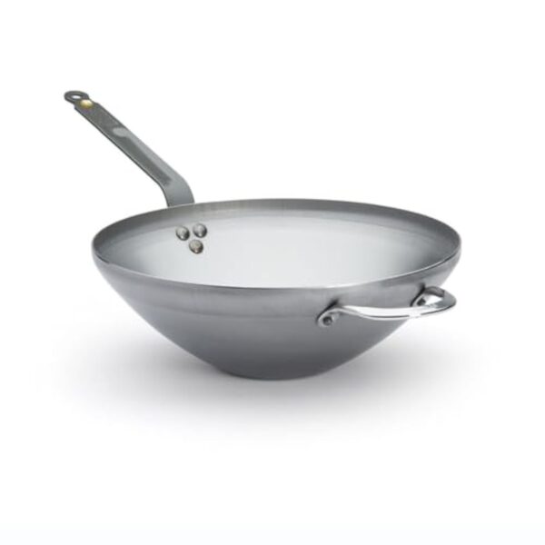 De Buyer - Wok à queue MINERAL B en acier, anse face à queue - Diamètre 32 cm, base 8 cm - 5618.32 – Image 3