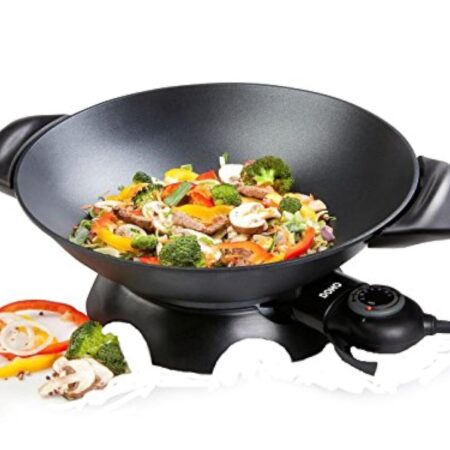 Domo DO-8708W Grand Wok Electrique Aluminium Noir 5 L