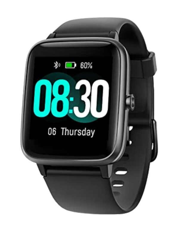 GRV Montre Connectée Homme Femme Smartwatch Sport Compatible avec Samsung Huawei Xiaomi Android iOS Podometre Montre Tactile Cardiofrequencemetre Etanche IP68 Notification SMS Appel Chronomètre Noir