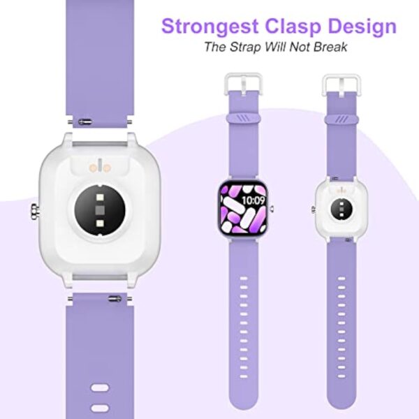 HENGTO Fitness Tracker Montre pour Enfants, Montre Intelligente étanche IP68 avec 19 Modes de Sport, podomètre, Moniteur de Sommeil, Excellent Cadeau pour Filles Adolescents 6-16 (Mauve) – Image 8