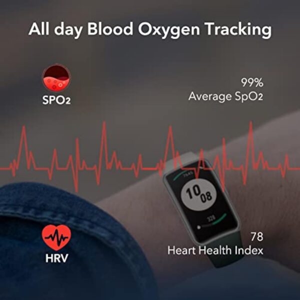 HONOR Band 7 Smartwatch Grand écran AMOLED de 1,47 Pouces, 14 Jours de Surveillance de la fréquence Cardiaque SpO2, du Sommeil et du Stress, 96 Modes d'entraînement, 5ATM Tracker d'activité, Vert – Image 5