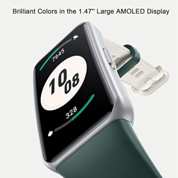 HONOR Band 7 Smartwatch Grand écran AMOLED de 1,47 Pouces, 14 Jours de Surveillance de la fréquence Cardiaque SpO2, du Sommeil et du Stress, 96 Modes d'entraînement, 5ATM Tracker d'activité, Vert – Image 9