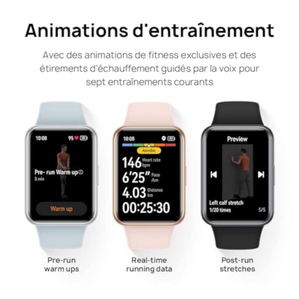 HUAWEI Watch FIT 2 SmartWATCH, écran 1,74' FullView, appels Bluetooth, Gestion de la santé, Longue durée de Vie de la Batterie, entraînement Rapide animé, Capture SpO2, Garantie 38 Mois, Noir – Image 6