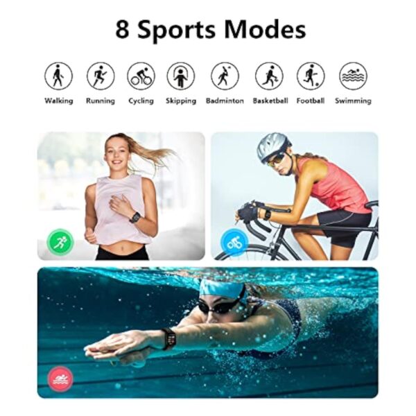 IDEALROYAL Montre Connectée Homme Femmes, Smartwatch Intelligente Montre Sport Podomètre Moniteur de Sommeil Cardiofréquencemètre Montre Étanche pour iOS Android 1,4 Pouces Bracelet Connecté – Image 6
