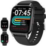 IDEALROYAL P66 Montre Connectée Homme Femme avec Appel Bluetooth, 1,85" HD Smartwatch Sport Podomètre Cardiofrequencemetre Tension Arterielle, IP68 Etanche Smart Watch pour iOS Android