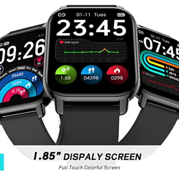 IDEALROYAL P66 Montre Connectée Homme Femme avec Appel Bluetooth, 1,85" HD Smartwatch Sport Podomètre Cardiofrequencemetre Tension Arterielle, IP68 Etanche Smart Watch pour iOS Android – Image 4