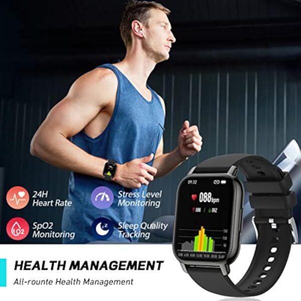 IDEALROYAL P66 Montre Connectée Homme Femme avec Appel Bluetooth, 1,85" HD Smartwatch Sport Podomètre Cardiofrequencemetre Tension Arterielle, IP68 Etanche Smart Watch pour iOS Android – Image 6