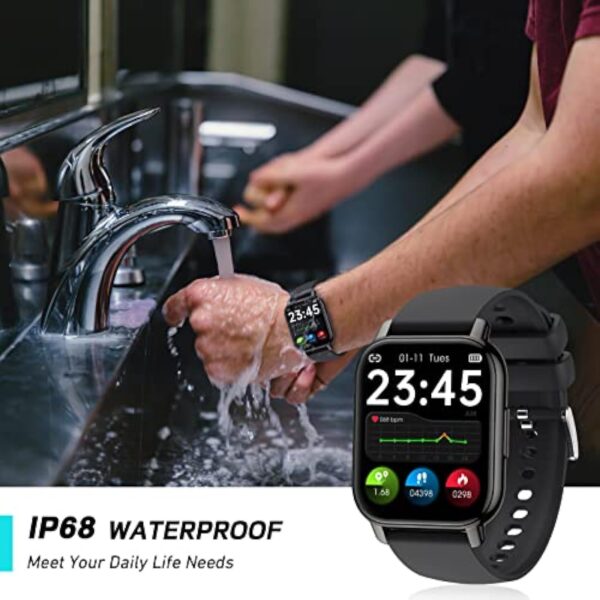 IDEALROYAL P66 Montre Connectée Homme Femme avec Appel Bluetooth, 1,85" HD Smartwatch Sport Podomètre Cardiofrequencemetre Tension Arterielle, IP68 Etanche Smart Watch pour iOS Android – Image 7