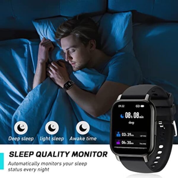 IDEALROYAL P66 Montre Connectée Homme Femme avec Appel Bluetooth, 1,85" HD Smartwatch Sport Podomètre Cardiofrequencemetre Tension Arterielle, IP68 Etanche Smart Watch pour iOS Android – Image 8