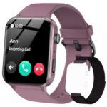 IOWODO Montre Connectée Femme Homme, Montre Appel, Appels Numérotation, Écran 1.85 Pouce, Assistant Vocal, Bluetooth 5.0, 100 Modes de Sport, pour Android/iOS (Violet)