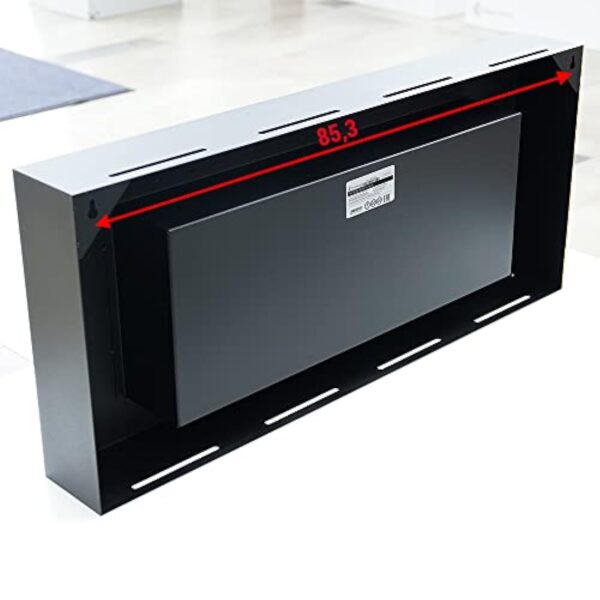 KRATKI Delta Flat Cheminée Bio Ethanol + Galets 2 kg + Entonnoir | Montage Mural Feu Réel, Récipient Bio, 0.4 l, Certifié TÜV | Acier, 40 x 90 cm, Noir Mat – Image 6