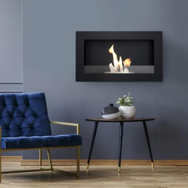 KRATKI Golf 2 Cheminée Murale en bioéthanol pour intérieur en Acier revêtu par Poudre avec vitrage 36 x 62 cm 0,2 l – Image 2