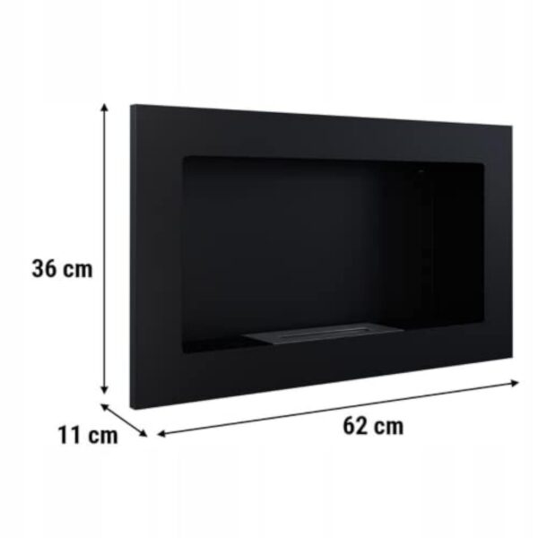 KRATKI Golf 2 Cheminée Murale en bioéthanol pour intérieur en Acier revêtu par Poudre avec vitrage 36 x 62 cm 0,2 l – Image 7