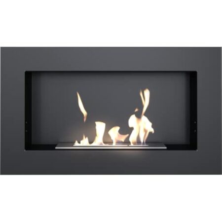 KRATKI Golf Flat Cheminée bioéthanol intérieure Biocontainer Mural 0,4 l Acier Enduit de Poudre certifié TÜV Ligne de Longueur de feu 21 cm 37 x 64 cm