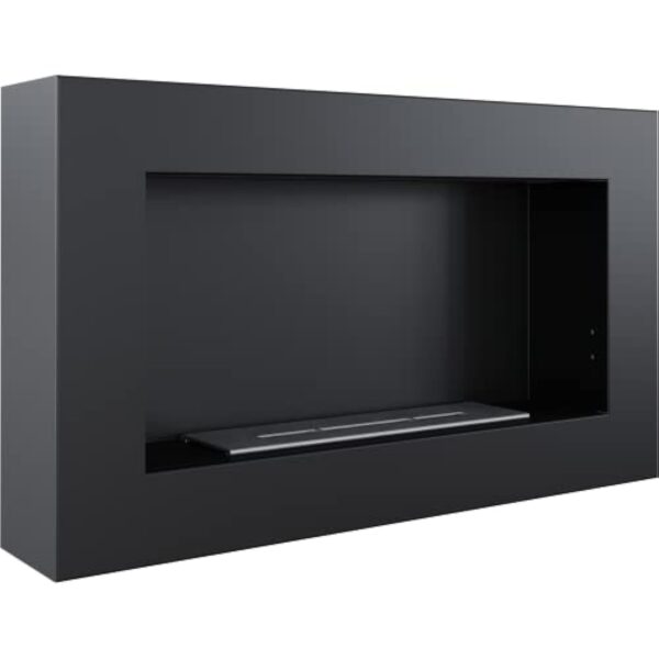 KRATKI Golf Flat Cheminée bioéthanol intérieure Biocontainer Mural 0,4 l Acier Enduit de Poudre certifié TÜV Ligne de Longueur de feu 21 cm 37 x 64 cm – Image 4